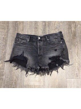 We The Free People Womens 31 Button Fly Distressed Cut Off Jean Shorts Festival